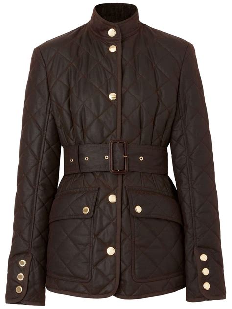 burberry belted quilted jacket